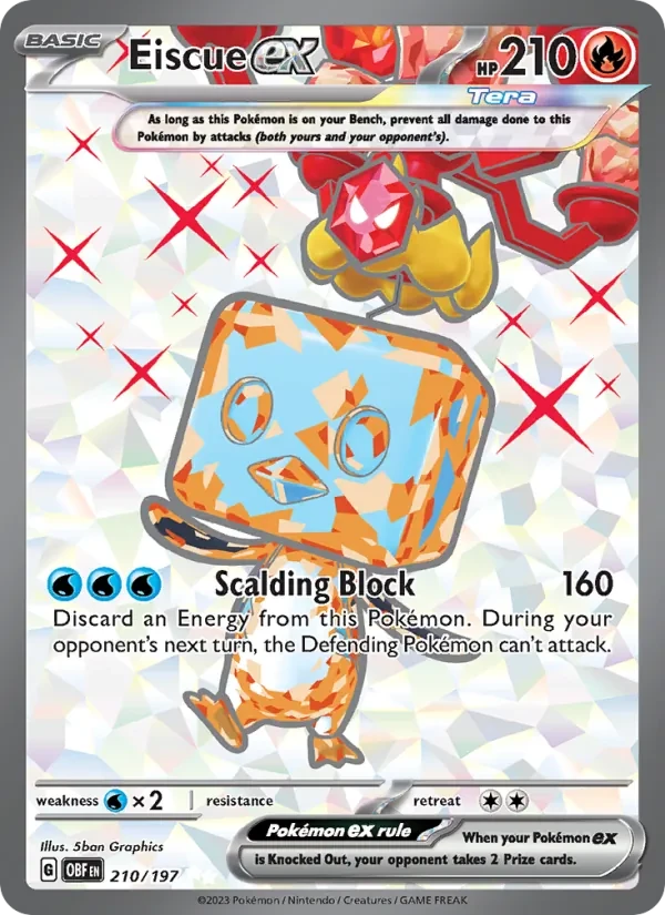 Eiscue ex 210/197 Obsidian Flames Pokémon Karte
