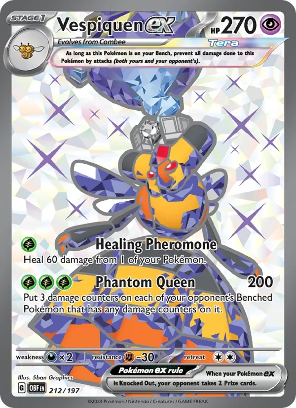 Vespiquen ex 212/197 Obsidian Flames Pokémon card