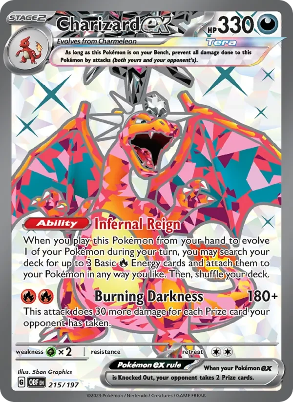 Charizard ex 215/197 Obsidian Flames Pokémon card