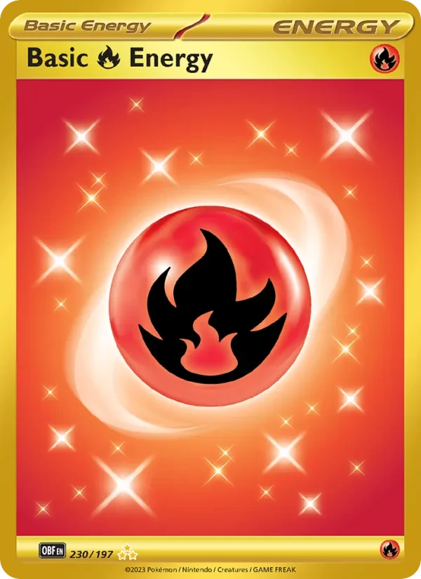 Basic Fire Energy 230/197 Obsidian Flames Pokémon card