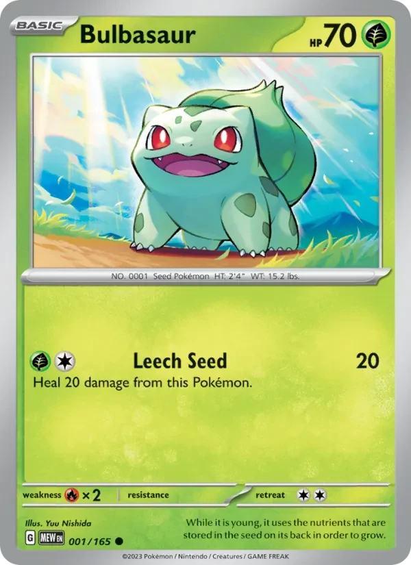 Bulbasaur 001/165 151 Pokémon card