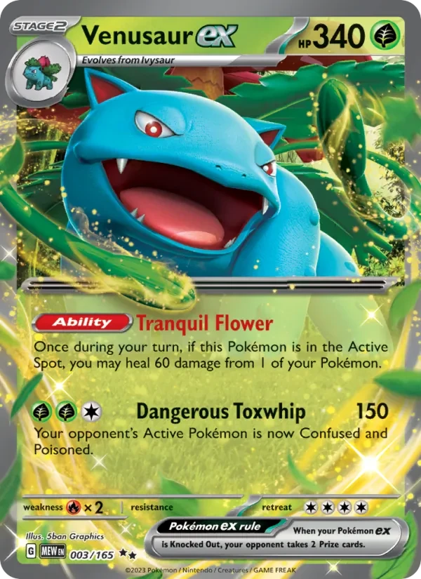 Venusaur ex 003/165 151 Pokémon card