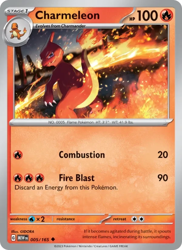 Charmeleon 005/165 151 Pokémon card