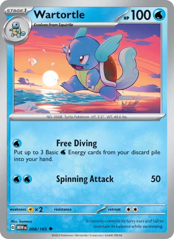 Wartortle 008/165 151 Pokémon card