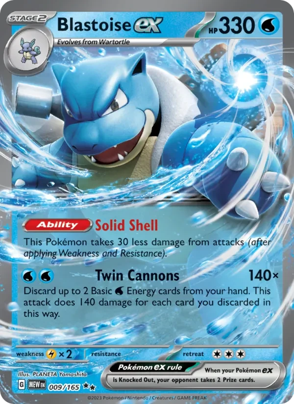 Blastoise ex 009/165 151 Pokémon card