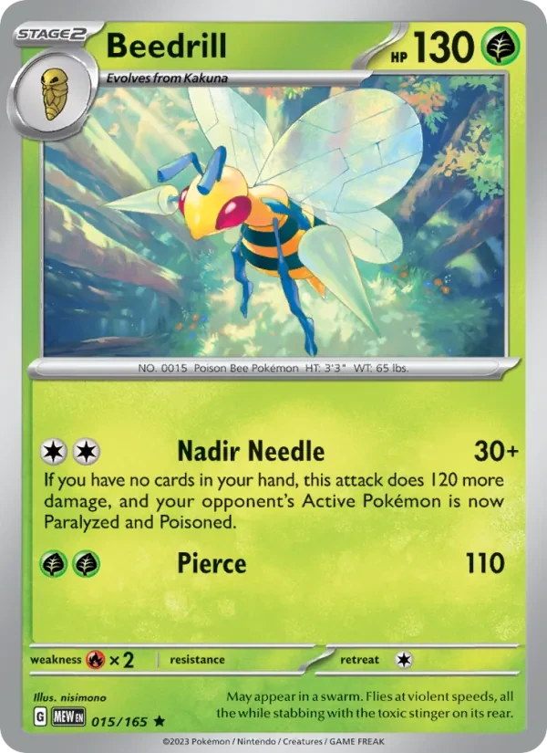 Carte Pokémon Beedrill 015/165 151