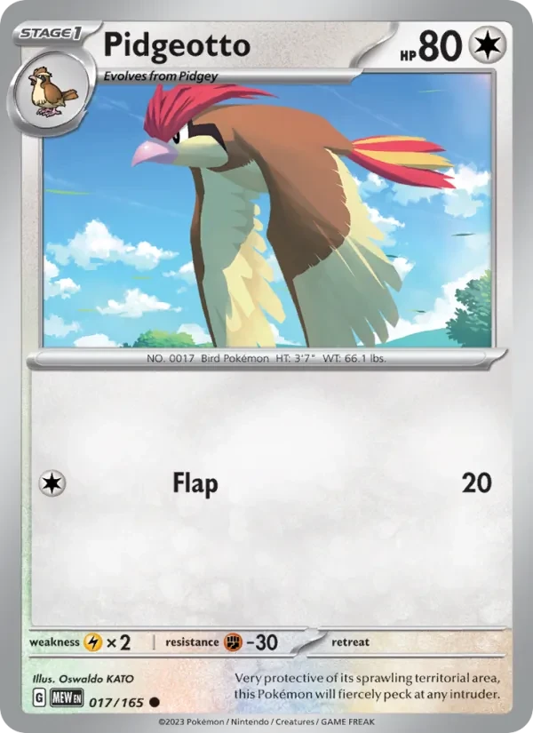 Pidgeotto 017/165 151 Pokémon card