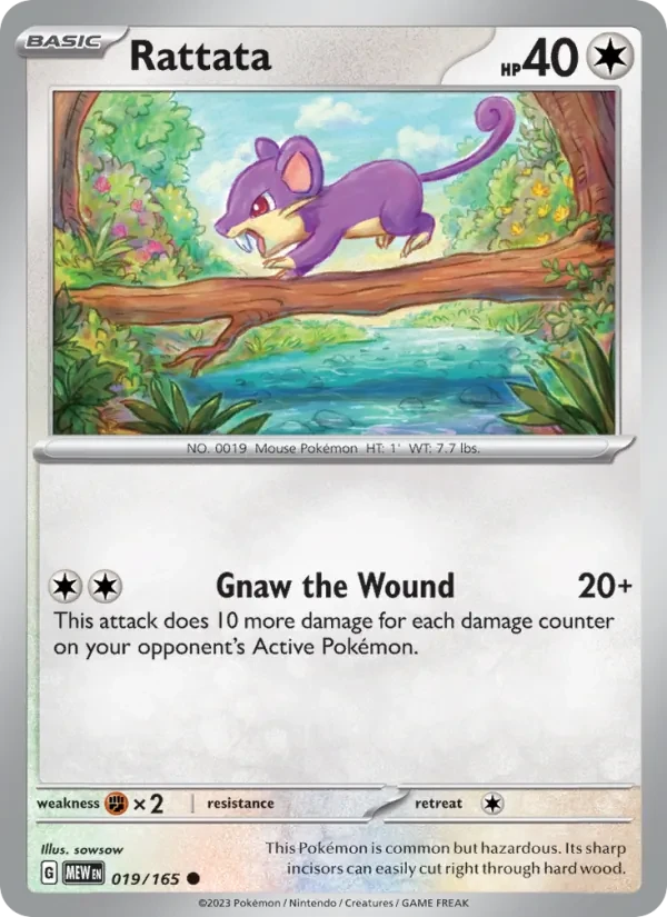 Rattata 019/165 151 Pokémon card