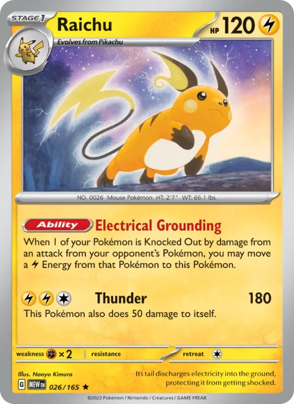Raichu 026/165 151 Pokémon card