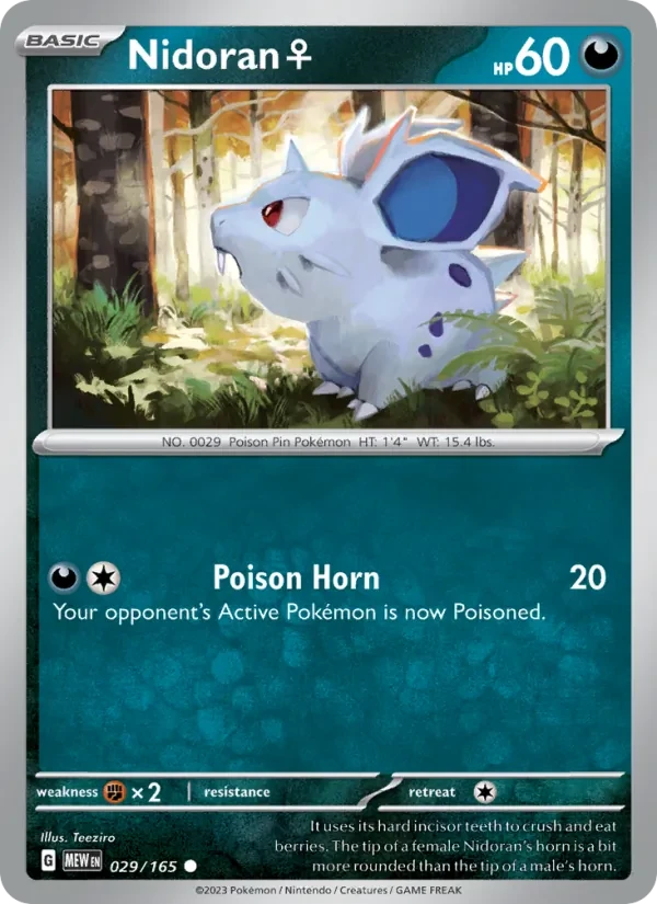 Nidoran♀ 029/165 151 Pokémon card