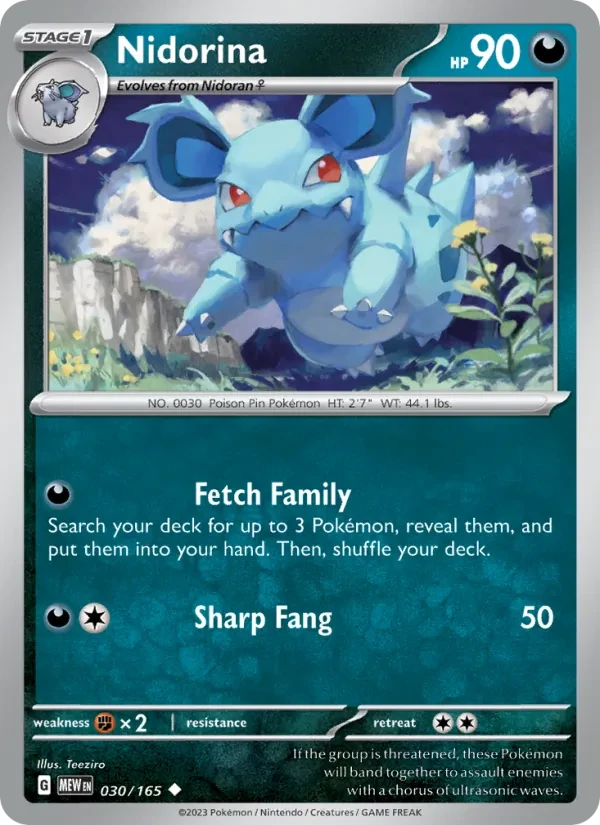 Nidorina 030/165 151 Pokémon card