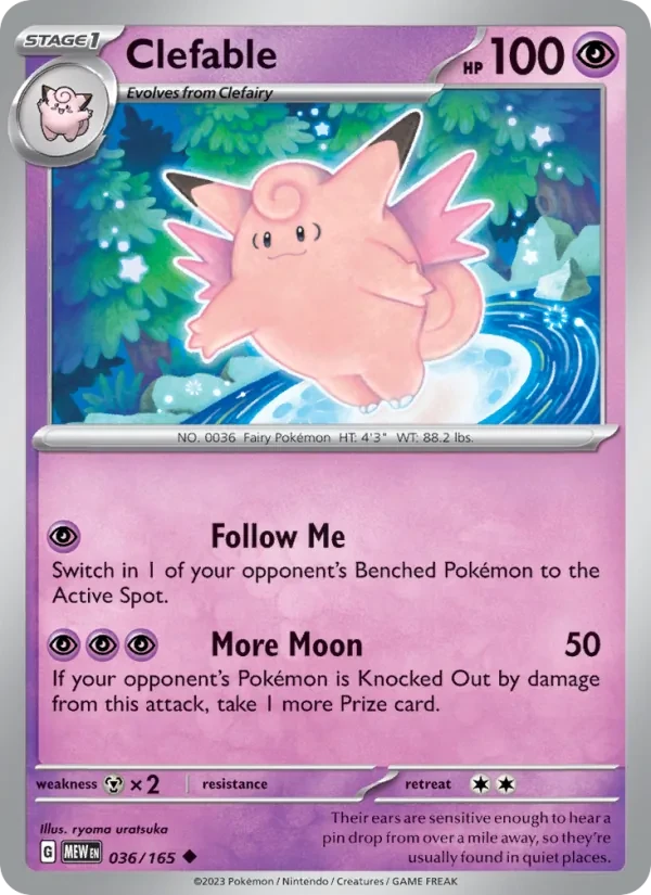 Clefable 036/165 151 Pokémon kaart