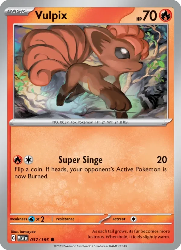 Vulpix 037/165 151 Pokémon Karte