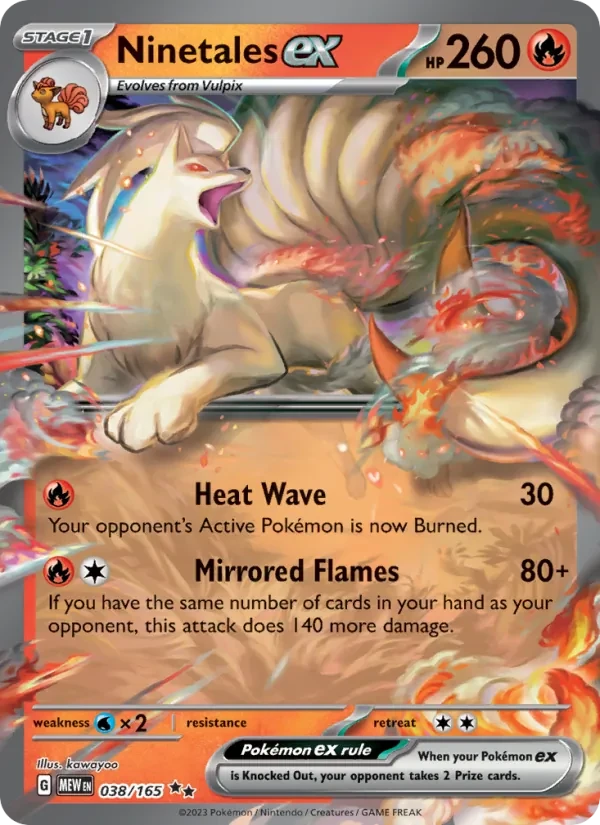 Ninetales ex 038/165 151 Pokémon card