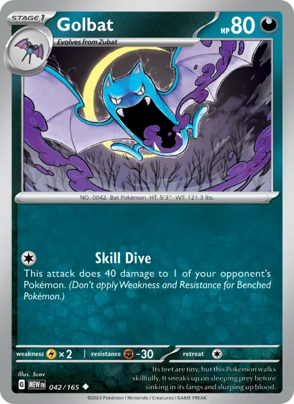 Golbat 042/165 151 Pokémon card