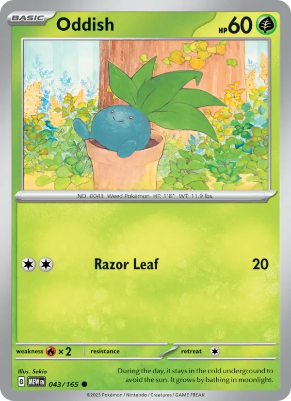 Oddish 043/165 151 Pokémon card