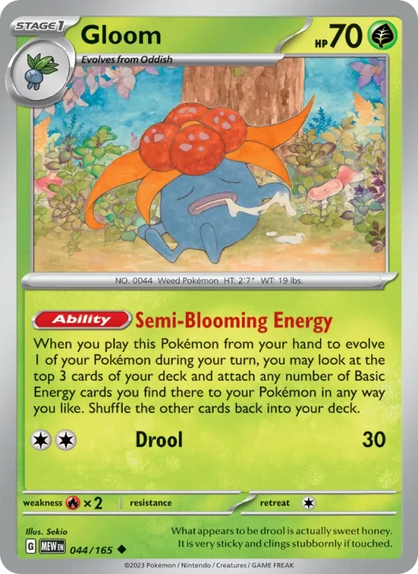 Gloom 044/165 151 Pokémon card