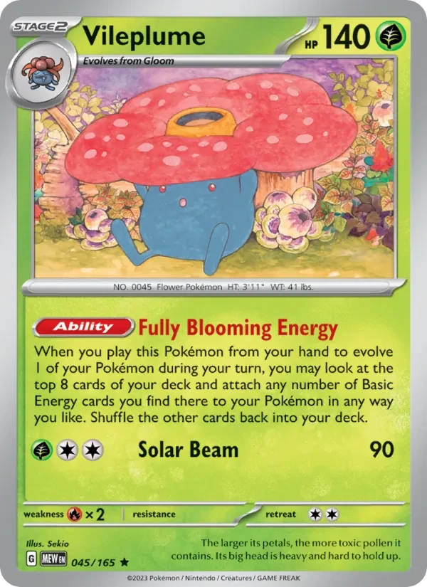 Vileplume 045/165 151 Pokémon card