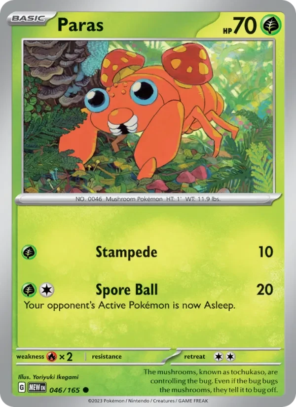 Paras 046/165 151 Pokémon card