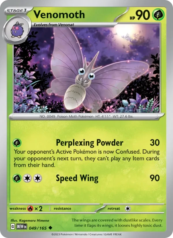 Venomoth 049/165 151 Pokémon card