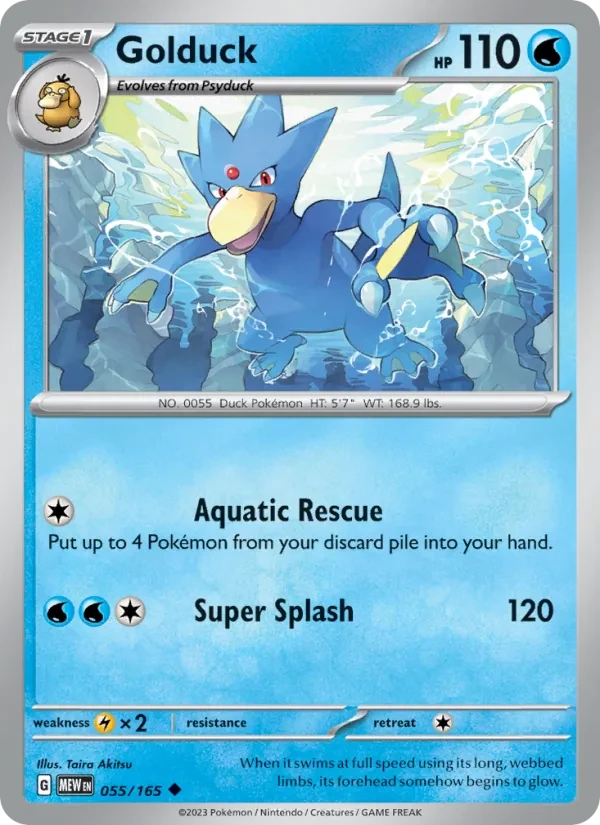 Golduck 055/165 151 Pokémon card