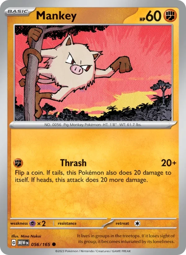 Mankey 056/165 151 Pokémon card