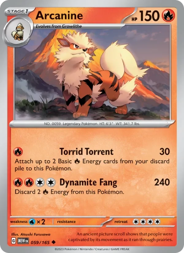 Carta Pokémon Arcanine 059/165 151