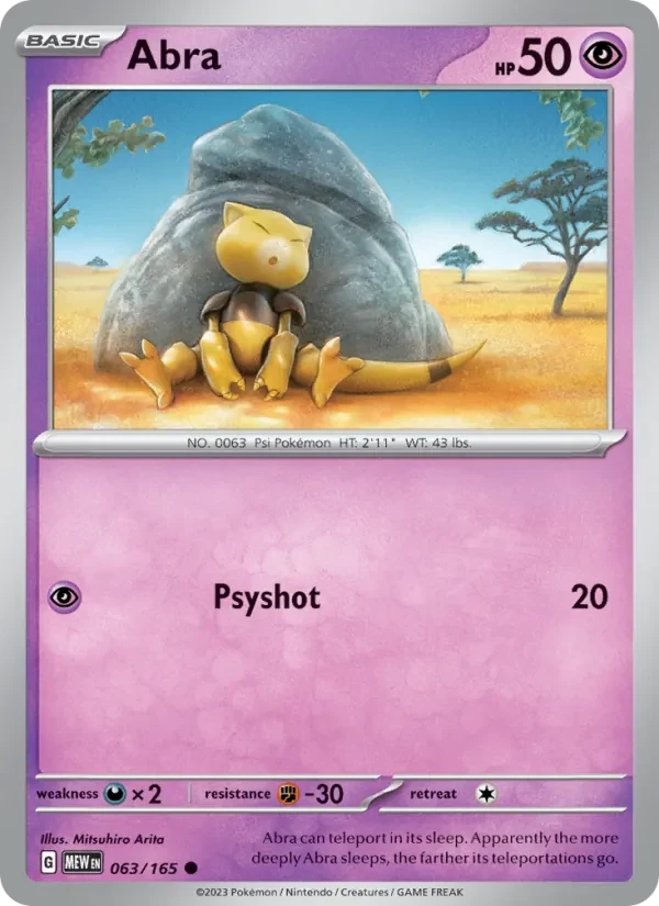 Abra 063/165 151 Pokémon card