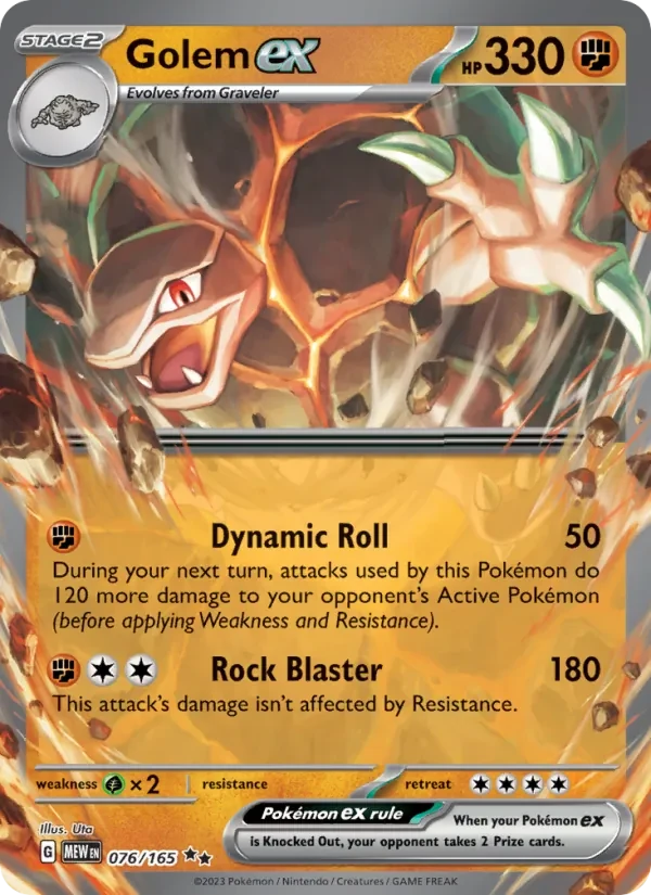 Golem ex 076/165 151 Pokémon card