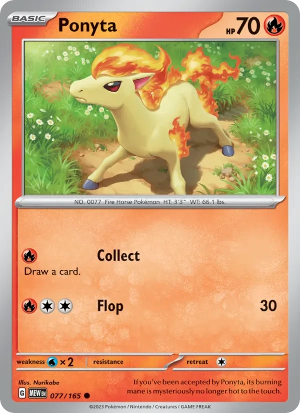 Ponyta 077/165 151 Pokémon Karte