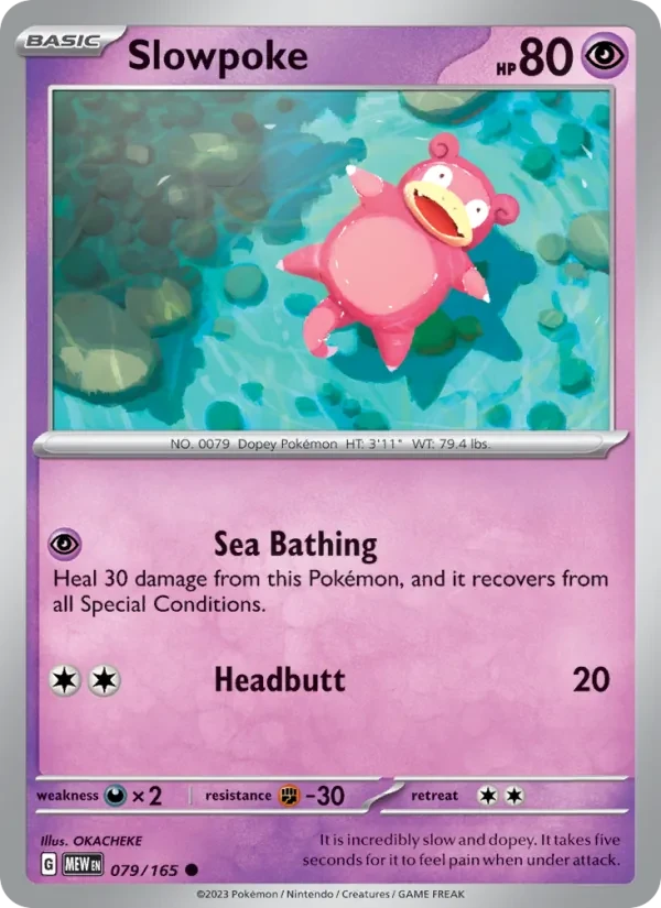 Slowpoke 079/165 151 Pokémon card