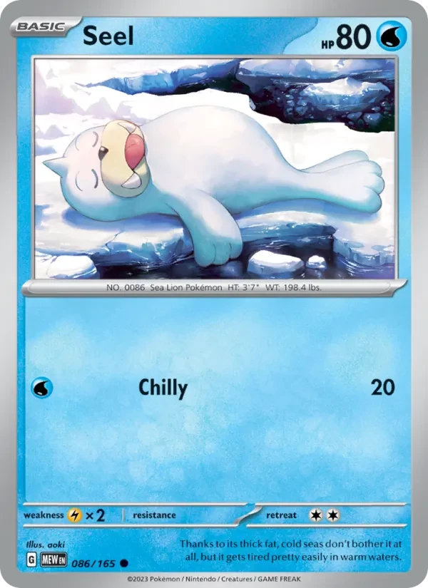 Seel 086/165 151 Pokémon Karte