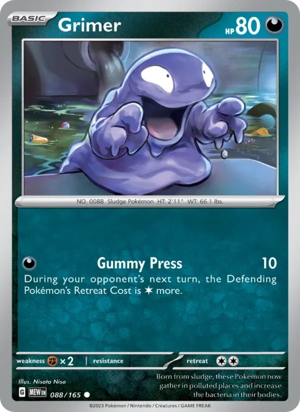 Carta Pokémon Grimer 088/165 151