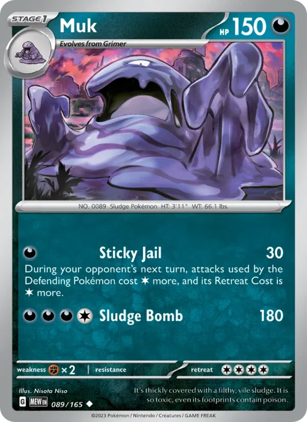 Muk 089/165 151 Pokémon card