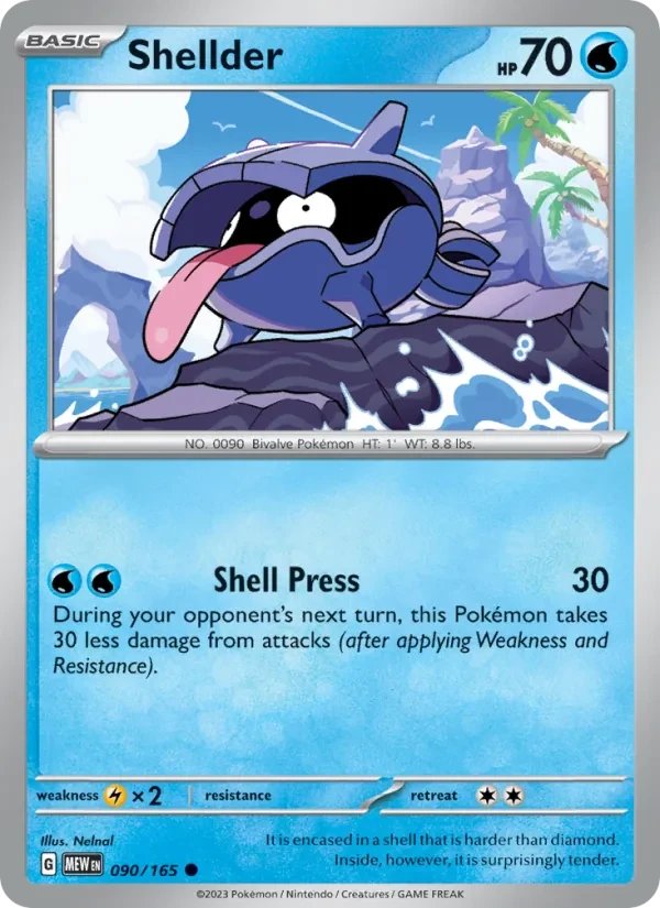 Shellder 090/165 151 Pokémon card