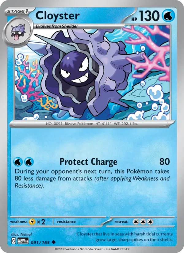 Cloyster 091/165 151 Pokémon card