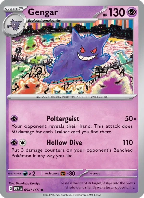 Carta Pokémon Gengar 094/165 151