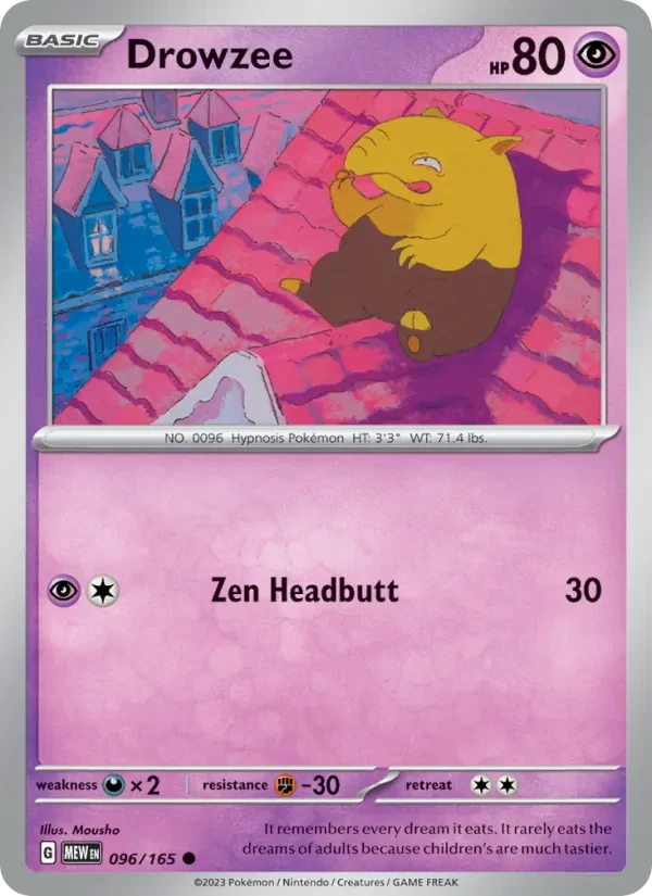 Drowzee 096/165 151 Pokémon card