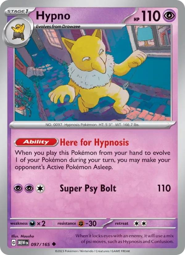 Hypno 097/165 151 Pokémon Karte