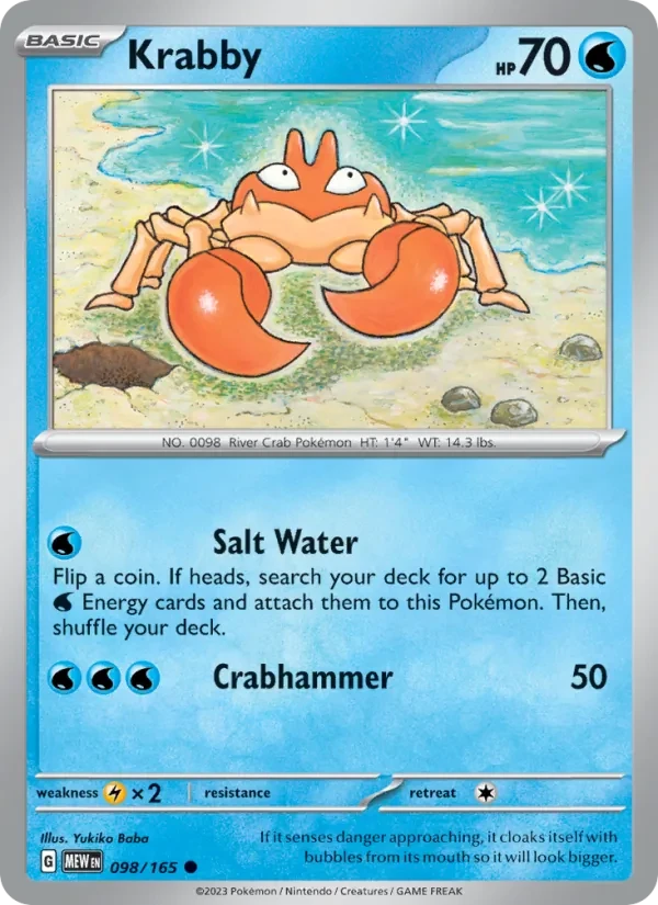 Krabby 098/165 151 Pokémon card