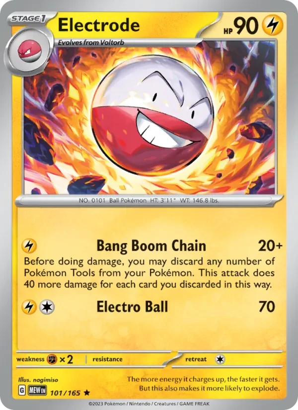 Carta Pokémon Electrode 101/165 151