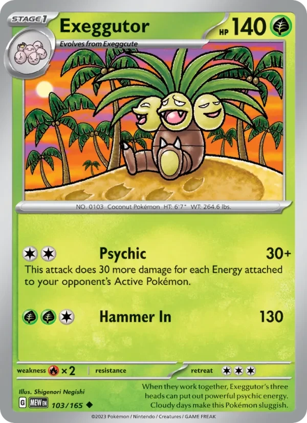 Exeggutor 103/165 151 Pokémon kaart