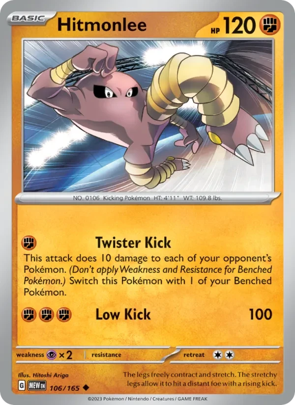 Hitmonlee 106/165 151 Pokémon Karte