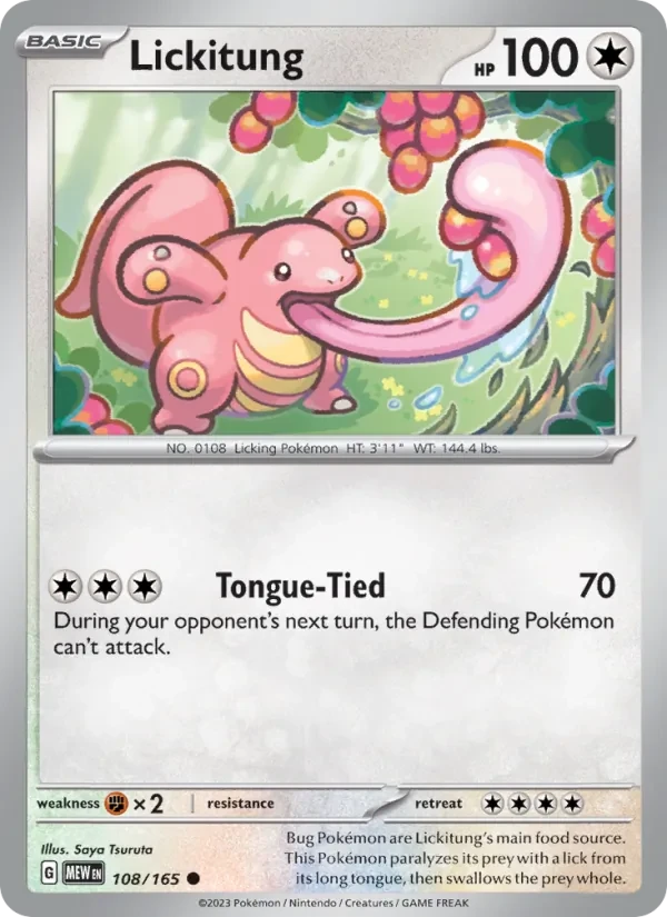 Lickitung 108/165 151 Pokémon card