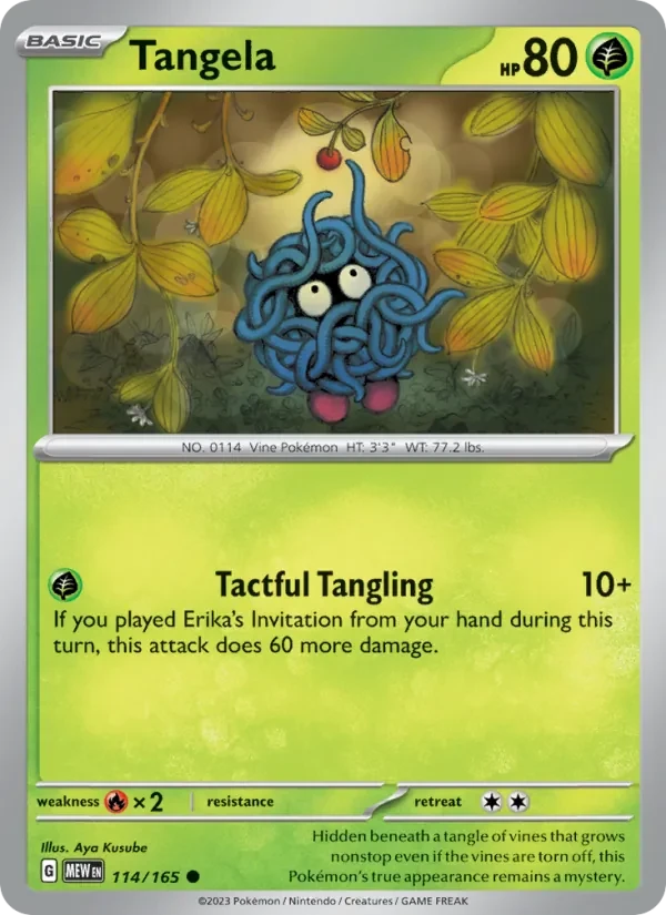 Tangela 114/165 151 Pokémon card
