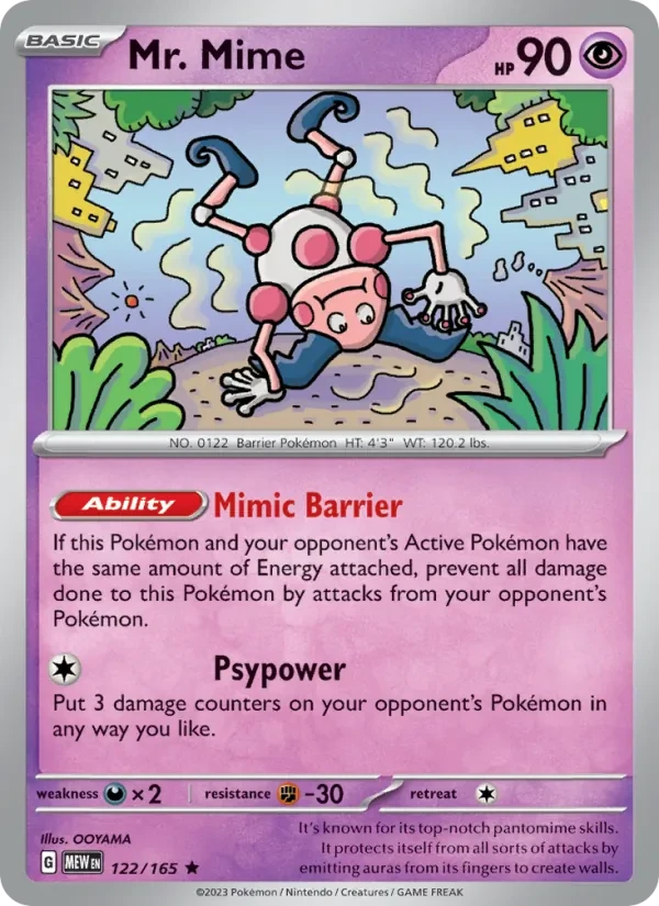 Mr. Mime 122/165 151 Pokémon card