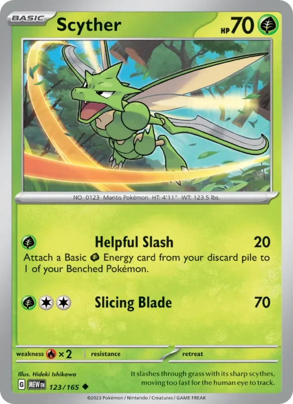 Scyther 123/165 151 Pokémon card
