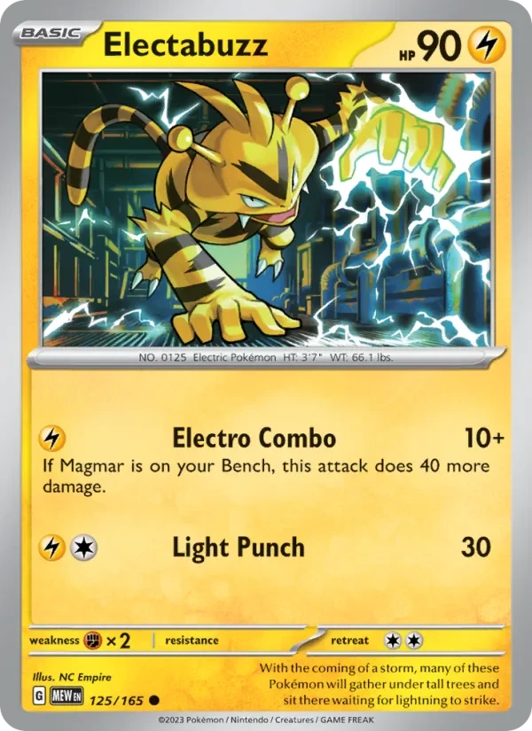Carta Pokémon Electabuzz 125/165 151