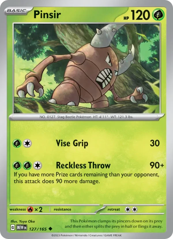 Pinsir 127/165 151 Pokémon card