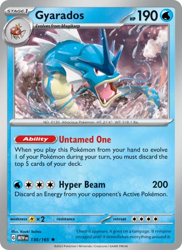 Gyarados 130/165 151 Pokémon card
